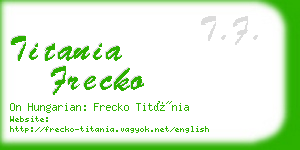 titania frecko business card
